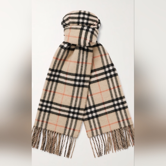 Burberry Beige Vintage House Check Wool Scarf - Picture 1 of 7
